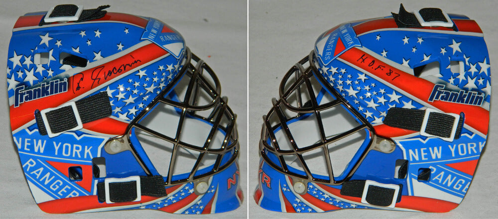 Ed Giacomin Signed New York Rangers Mini Goalie Mask w/HOF'87 - GIAMIN400 - Ed Giacomin Signed New York Rangers Mini Goalie Mask w/HOF'87 product image
