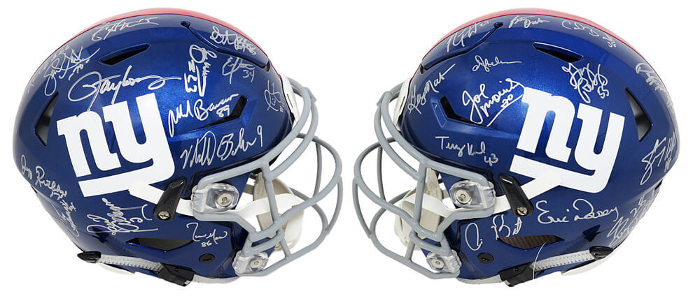 New York Giants Super Bowl XXI / XXV Team Signed New York Giants Riddell SpeedFlex Authentic Helmet (28 Sigs) - GIAPRO301 - New York Giants Super Bowl XXI / XXV Team Signed New York Giants Riddell SpeedFlex Authentic Helmet (28 Sigs) product image