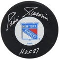 Ed Giacomin Signed NY Rangers Medium Logo Hockey Puck w/HOF'87 - GIAPUC402 - Ed Giacomin Signed NY Rangers Medium Logo Hockey Puck w/HOF'87 product image
