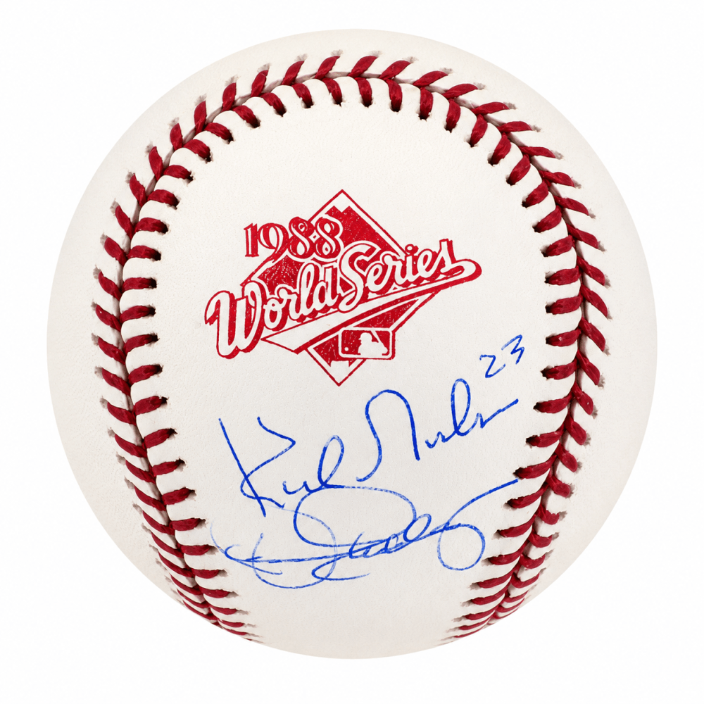 Kirk Gibson & Dennis Eckersley Dual Signed Rawlings 1988 World Series (Dodgers vs A's) Baseball - GIBBSB113 - Kirk Gibson & Dennis Eckersley Dual Signed Rawlings 1988 World Series (Dodgers vs A's) Baseball product image