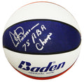 Artis Gilmore Signed Baden Red, White & Blue Basketball w/75 ABA Champs - GILBSK204 - Artis Gilmore Signed Baden Red, White & Blue Basketball w/75 ABA Champs product image