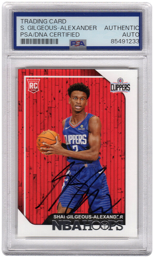 Shai Gilgeous Alexander Signed Clippers 2018-19 Panini NBA Hoops Rookie Basketball Card #262 - (PSA Encapsulated) - GILCAR210 - Shai Gilgeous Alexander Signed Clippers 2018-19 Panini NBA Hoops Rookie Basketball Card #262 - (PSA Encapsulated) product image