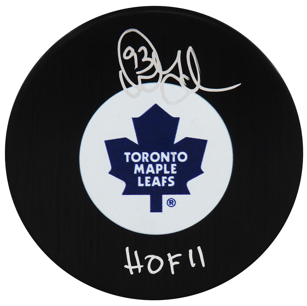 Doug Gilmour Signed Toronto Maple Leafs Logo Hockey Puck w/HOF'11 - GILPUC411 - Doug Gilmour Signed Toronto Maple Leafs Logo Hockey Puck w/HOF'11 product image