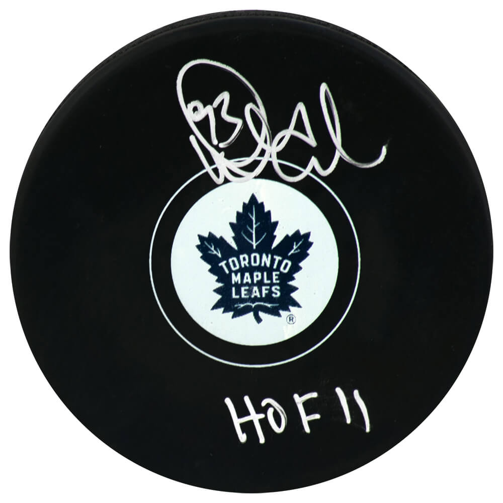 Doug Gilmour Signed Maple Leafs Logo Hockey Puck w/HOF'11 - GILPUC414 - Doug Gilmour Signed Maple Leafs Logo Hockey Puck w/HOF'11 product image