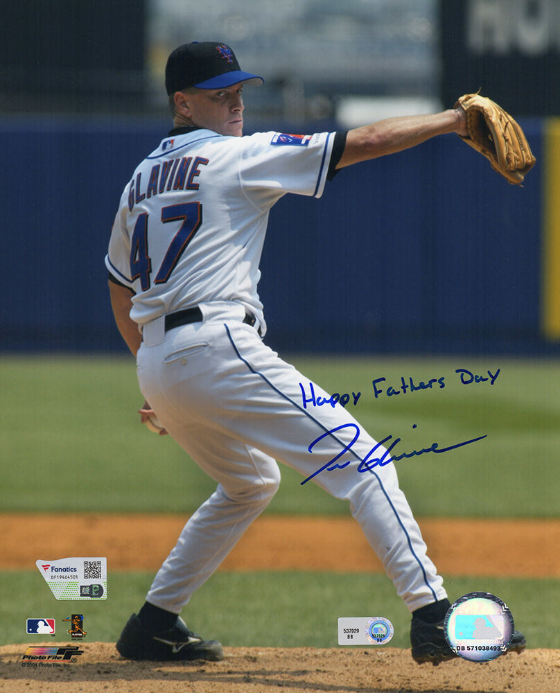 Tom Glavine Signed New York Mets Action 8x10 Photo w/Happy Father's Day - (Fanatics) - GLA08P100 - Tom Glavine Signed New York Mets Action 8x10 Photo w/Happy Father's Day - (Fanatics) product image