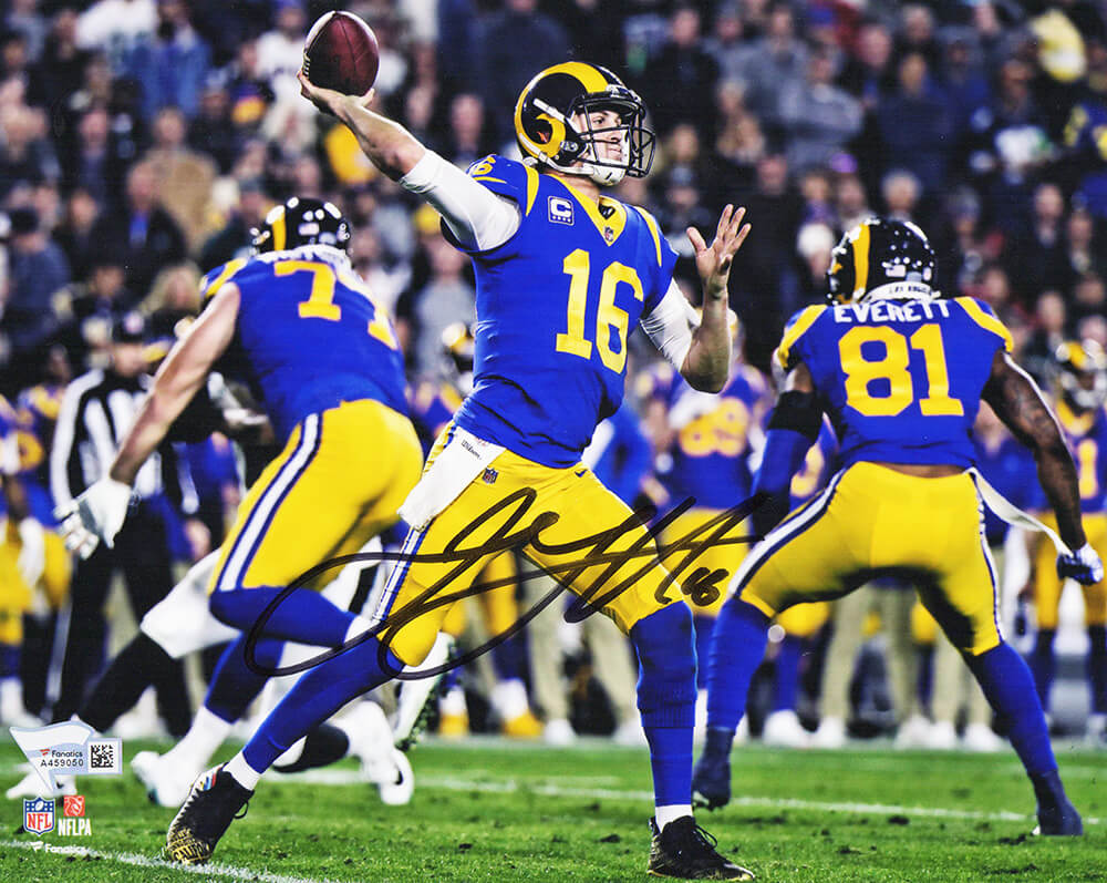 Jared Goff Signed Los Angeles Rams Passing Action 8x10 Photo (Fanatics) - GOF08P300 - Jared Goff Signed Los Angeles Rams Passing Action 8x10 Photo (Fanatics) product image