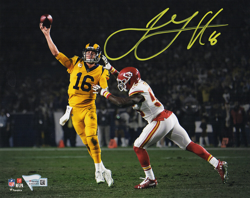 Jared Goff Signed Los Angeles Rams Gold Uniform Passing vs Chiefs 8x10 Photo (Fanatics) - GOF08P301 - Jared Goff Signed Los Angeles Rams Gold Uniform Passing vs Chiefs 8x10 Photo (Fanatics) product image