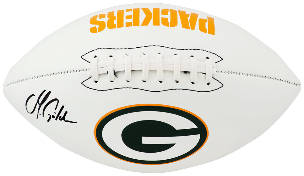 Matthew Golden Signed Green Bay Packers Franklin White Logo Football - GOLFTB311 - Matthew Golden Signed Green Bay Packers Franklin White Logo Football product image