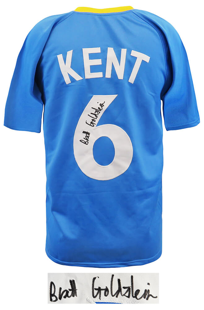 Brett Goldstein (Roy Kent) Signed Blue Custom Soccer Jersey - GOLJRY500 - Brett Goldstein (Roy Kent) Signed Blue Custom Soccer Jersey product image