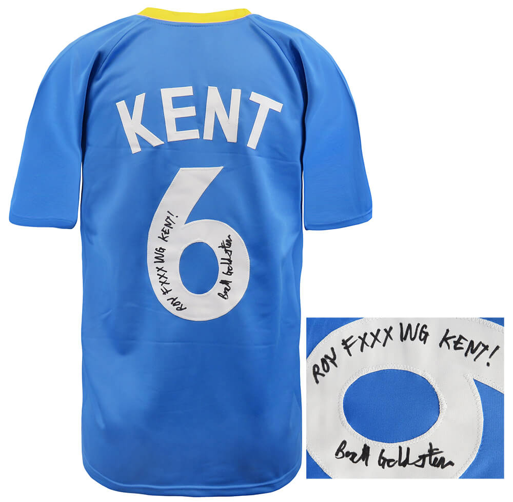 Brett Goldstein (Roy Kent) Signed Blue Custom Soccer Jersey w/Roy FxxxING Kent - GOLJRY501 - Brett Goldstein (Roy Kent) Signed Blue Custom Soccer Jersey w/Roy FxxxING Kent product image