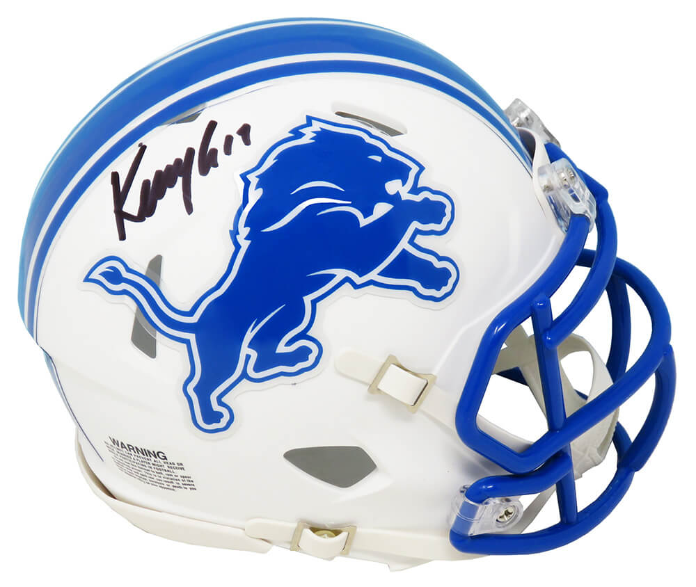 Kenny Golladay Signed Detroit Lions Flat White Matte Riddell Speed Mini Helmet - GOLMIN301 - Kenny Golladay Signed Detroit Lions Flat White Matte Riddell Speed Mini Helmet product image