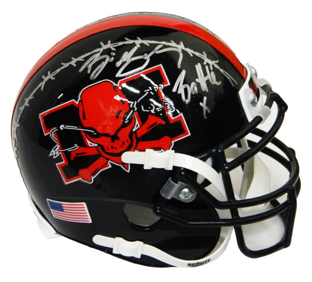 Bill Goldberg Signed The Longest Yard Mean Machine Black Football Mini Helmet w/Battle X - GOLMIN500 - Bill Goldberg Signed The Longest Yard Mean Machine Black Football Mini Helmet w/Battle X product image