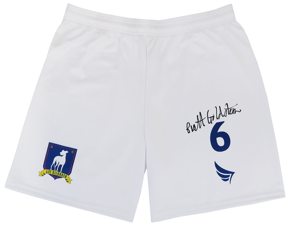 Brett Goldstein Signed Ted Lasso AFC Richmond Roy Kent #6 White Soccer Training Shorts - GOLOTH503 - Brett Goldstein Signed Ted Lasso AFC Richmond Roy Kent #6 White Soccer Training Shorts product image