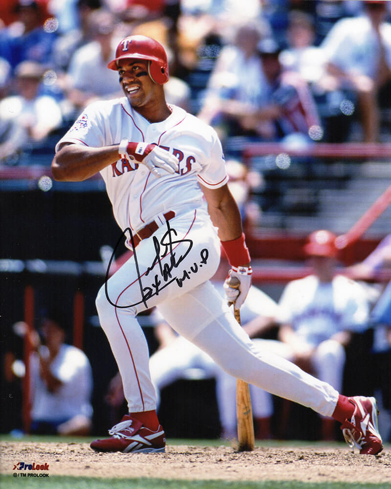 Juan Gonzalez Signed Texas Rangers White Jersey Swinging Action 8x10 Photo w/2x AL MVP - GON08P111 - Juan Gonzalez Signed Texas Rangers White Jersey Swinging Action 8x10 Photo w/2x AL MVP product image