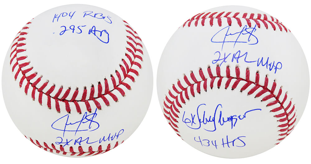 Juan Gonzalez Signed Rawlings Official MLB Baseball w/5 Stats - GONBSB103 - Juan Gonzalez Signed Rawlings Official MLB Baseball w/5 Stats product image