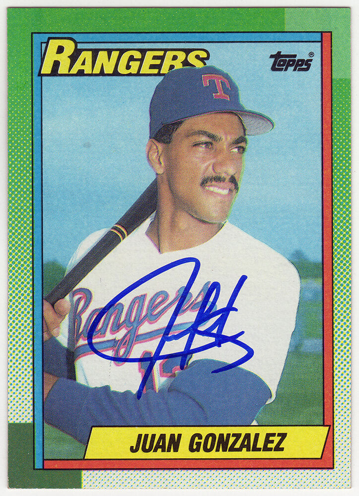 Juan Gonzalez Signed Texas Rangers 1990 Topps Rookie Baseball Card #331 - GONCAR131 - Juan Gonzalez Signed Texas Rangers 1990 Topps Rookie Baseball Card #331 product image