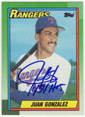 Juan Gonzalez Signed Texas Rangers 1990 Topps Rookie Baseball Card #331 w/434 HR's - GONCAR133 - Juan Gonzalez Signed Texas Rangers 1990 Topps Rookie Baseball Card #331 w/434 HR's product image