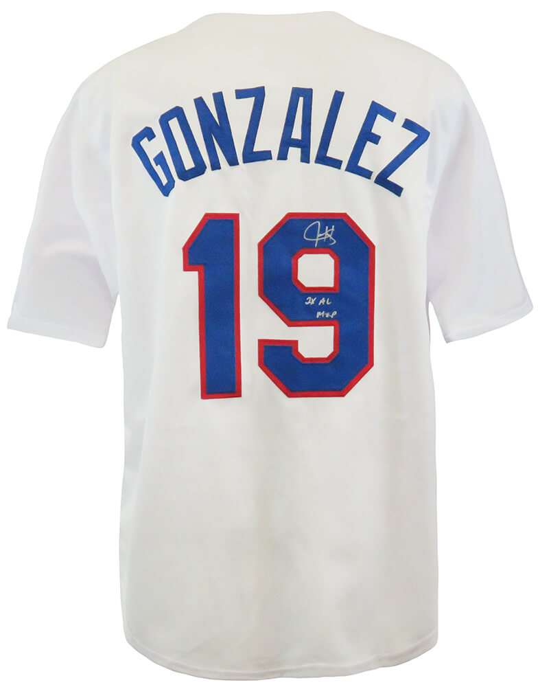 Juan Gonzalez Signed White Custom Baseball Jersey w/2x AL MVP - GONJRY100 - Juan Gonzalez Signed White Custom Baseball Jersey w/2x AL MVP product image
