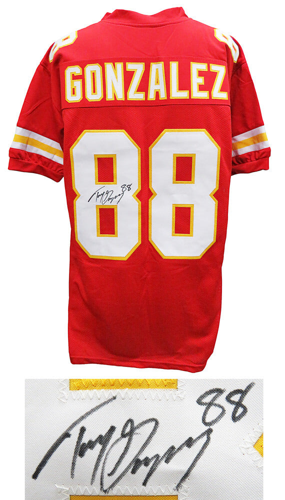Tony Gonzalez Signed Red Custom Football Jersey - GONJRY300 - Tony Gonzalez Signed Red Custom Football Jersey product image