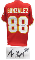 Tony Gonzalez Signed Red Custom Football Jersey (JSA) - GONJRY302 - Tony Gonzalez Signed Red Custom Football Jersey (JSA) product image