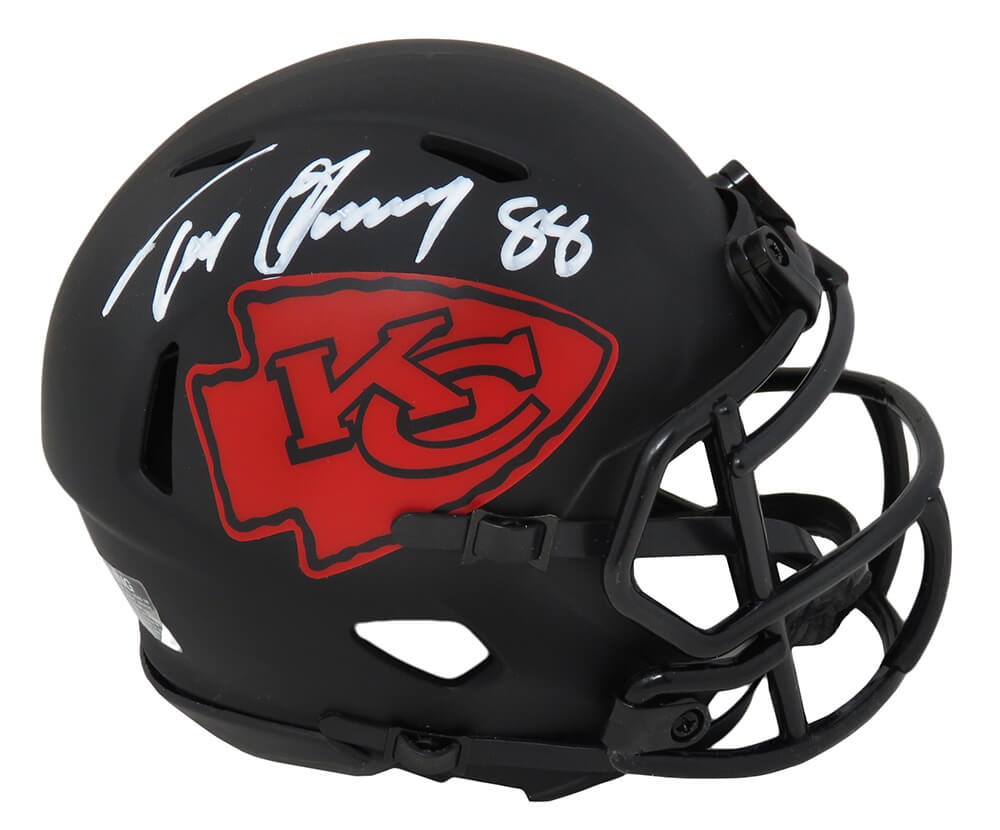 Tony Gonzalez Signed Kansas City Chiefs Eclipse Black Matte Riddell Speed Mini Helmet - GONMIN300 - Tony Gonzalez Signed Kansas City Chiefs Eclipse Black Matte Riddell Speed Mini Helmet product image