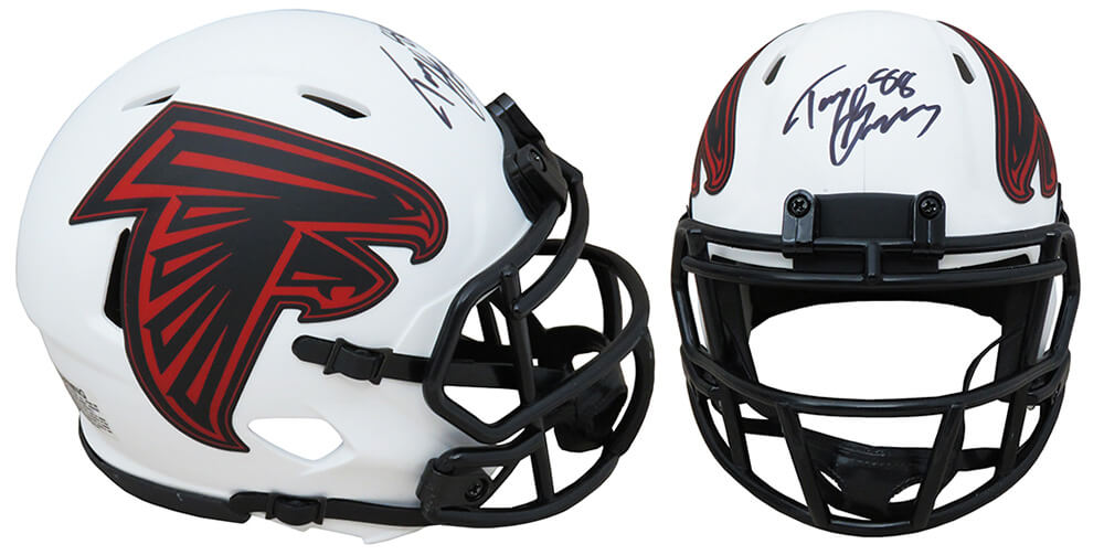 Tony Gonzalez Signed Atlanta Falcons Lunar Eclipse White Matte Riddell Speed Mini Helmet - GONMIN301 - Tony Gonzalez Signed Atlanta Falcons Lunar Eclipse White Matte Riddell Speed Mini Helmet product image