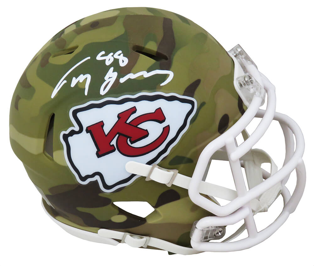 Tony Gonzalez Signed Kansas City Chiefs CAMO Riddell Speed Mini Helmet - GONMIN302 - Tony Gonzalez Signed Kansas City Chiefs CAMO Riddell Speed Mini Helmet product image