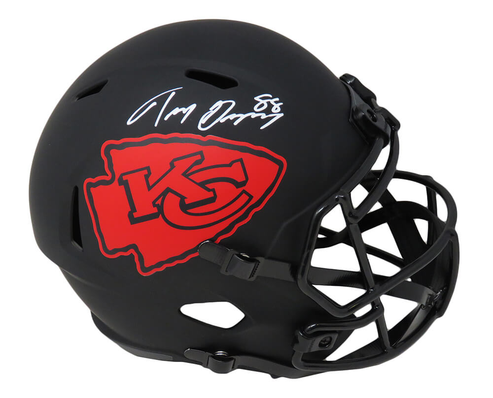 Tony Gonzalez Signed Kansas City Chiefs Eclipse Black Matte Riddell Full Size Speed Replica Helmet - GONREP305 - Tony Gonzalez Signed Kansas City Chiefs Eclipse Black Matte Riddell Full Size Speed Replica Helmet product image
