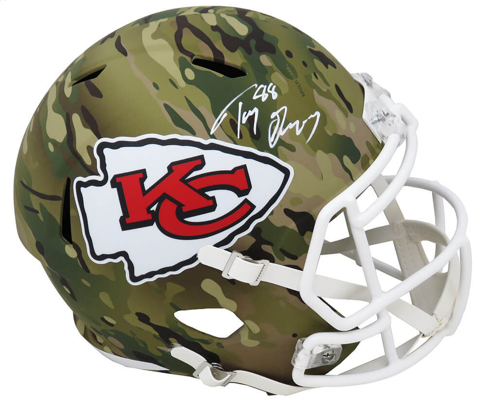 Tony Gonzalez Signed Kansas City Chiefs CAMO Riddell Full Size Speed Replica Helmet - GONREP307 - Tony Gonzalez Signed Kansas City Chiefs CAMO Riddell Full Size Speed Replica Helmet product image