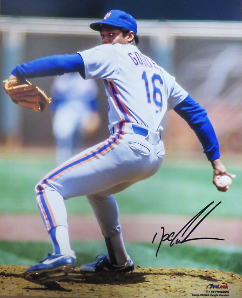Dwight 'Doc' Gooden Signed New York Mets Pitching Grey Jersey Action 8x10 Photo - GOO08P110 - Dwight 'Doc' Gooden Signed New York Mets Pitching Grey Jersey Action 8x10 Photo product image