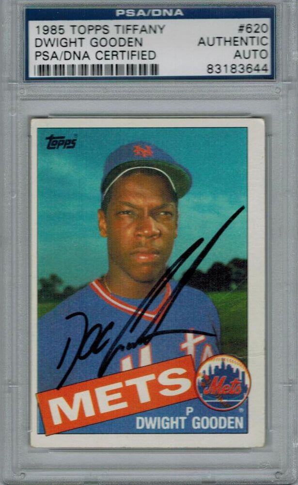 Dwight Gooden Signed Mets 1985 Topps Rookie Card #620 - PSA - GOOCAR100 - Dwight Gooden Signed Mets 1985 Topps Rookie Card #620 - PSA product image