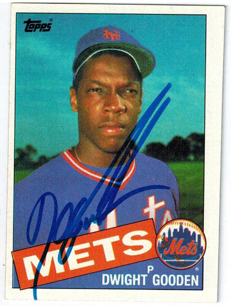 Dwight Gooden Signed New York Mets 1985 Topps Rookie Card #620 - GOOCAR102 - Dwight Gooden Signed New York Mets 1985 Topps Rookie Card #620 product image