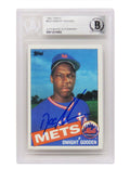 Dwight Gooden Signed New York Mets 1985 Topps Baseball Rookie Card #620 - (Beckett Encapsulated) - GOOCAR106 - Dwight Gooden Signed New York Mets 1985 Topps Baseball Rookie Card #620 - (Beckett Encapsulated) product image