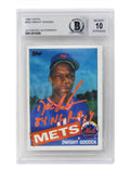 Dwight Gooden Signed New York Mets 1985 Topps Rookie Card #620 w/84 NL ROY - (Beckett / Auto Grade 10) - GOOCAR107 - Dwight Gooden Signed New York Mets 1985 Topps Rookie Card #620 w/84 NL ROY - (Beckett / Auto Grade 10) product image