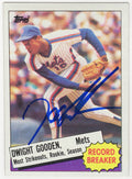 Dwight Gooden Signed Mets 1985 Topps Record Breaker Baseball Trading Card #3 - GOOCAR112 - Dwight Gooden Signed Mets 1985 Topps Record Breaker Baseball Trading Card #3 product image