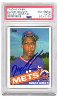 Dwight Gooden Signed New York Mets 1985 Topps Baseball Rookie Trading Card #620 - (PSA Encapsulated) - GOOCAR114 - Dwight Gooden Signed New York Mets 1985 Topps Baseball Rookie Trading Card #620 - (PSA Encapsulated) product image