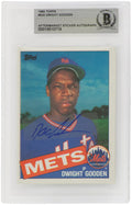 Dwight Gooden Signed New York Mets 1985 Topps Baseball Rookie Card #620 - (Beckett / Auto Sticker) - GOOCAR116 - Dwight Gooden Signed New York Mets 1985 Topps Baseball Rookie Card #620 - (Beckett / Auto Sticker) product image