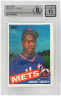 Dwight Gooden Signed Mets 1985 Topps Rookie Baseball Card #620 - (Beckett - Auto Sticker - Grade 10) - GOOCAR117 - Dwight Gooden Signed Mets 1985 Topps Rookie Baseball Card #620 - (Beckett - Auto Sticker - Grade 10) product image
