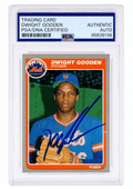 Dwight Gooden Signed Mets 1985 Fleer Rookie Baseball Card #82 - (PSA Encapsulated) - GOOCAR120 - Dwight Gooden Signed Mets 1985 Fleer Rookie Baseball Card #82 - (PSA Encapsulated) product image