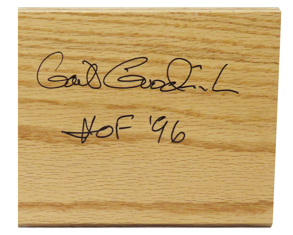 Gail Goodrich Signed 5x6 Floor Piece w/HOF'96 - GOOFLO200 - Gail Goodrich Signed 5x6 Floor Piece w/HOF'96 product image
