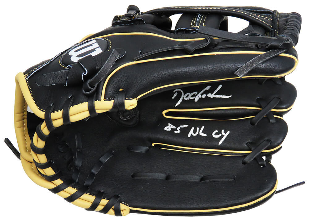 Dwight Gooden Signed Wilson Black Right Handed Fielders Baseball Glove w/85 NL CY - GOOGLV100 - Dwight Gooden Signed Wilson Black Right Handed Fielders Baseball Glove w/85 NL CY product image