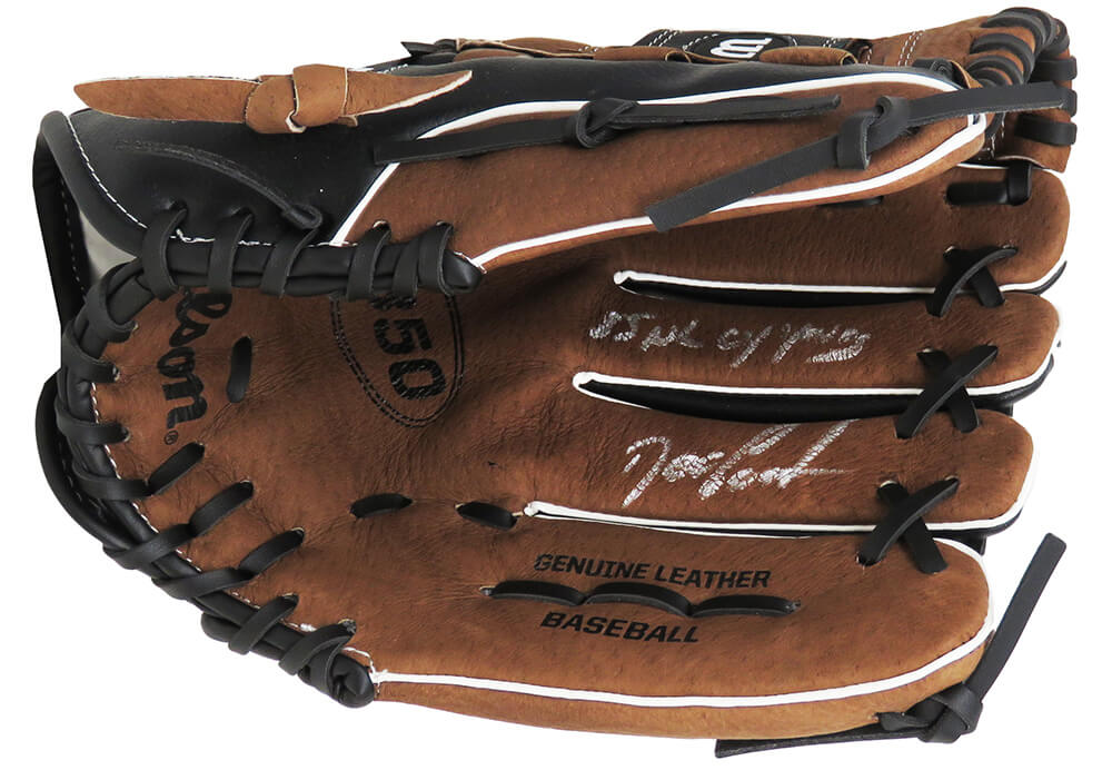 Dwight Gooden Signed Wilson Black & Brown Right Handed Fielders Baseball Glove w/85 NL Cy Young - GOOGLV101 - Dwight Gooden Signed Wilson Black & Brown Right Handed Fielders Baseball Glove w/85 NL Cy Young product image