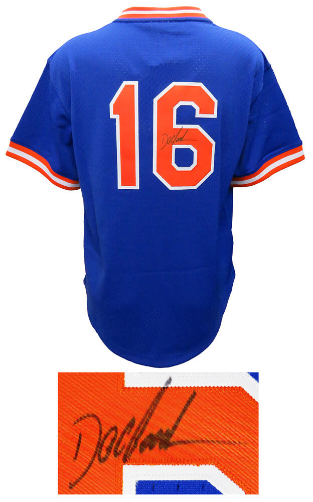 Dwight 'Doc' Gooden Signed New York Mets Mitchell & Ness Throwback Blue Batting Practice Baseball Jersey - GOOJRY101 - Dwight 'Doc' Gooden Signed New York Mets Mitchell & Ness Throwback Blue Batting Practice Baseball Jersey product image