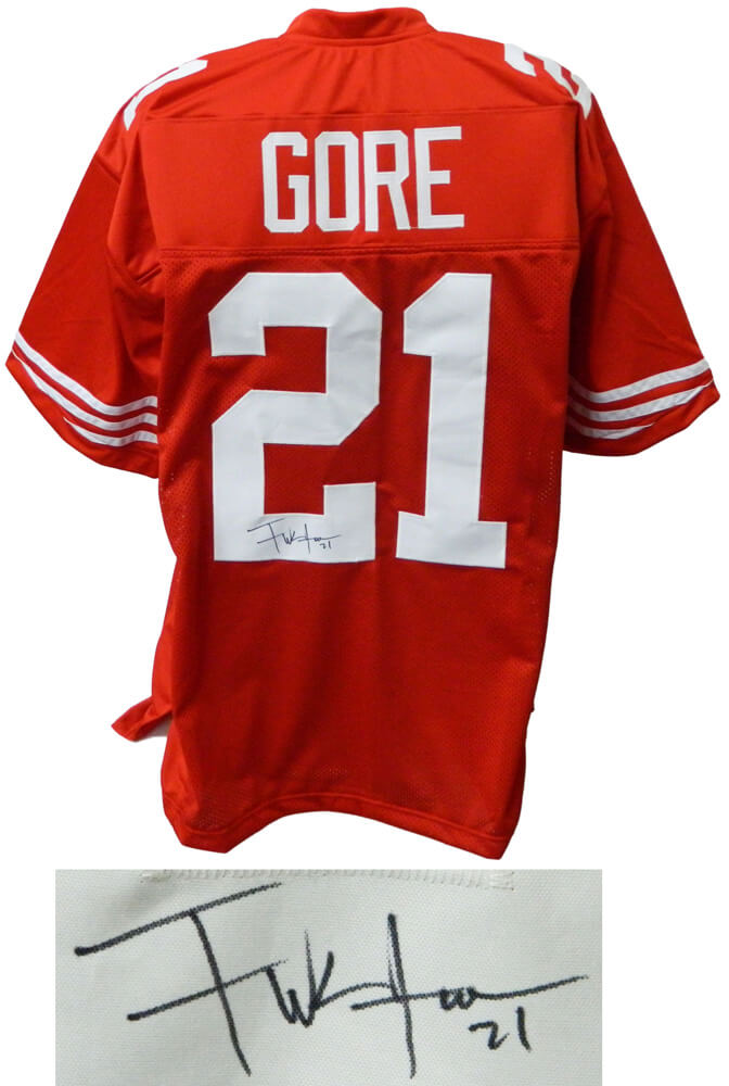Frank Gore Signed Red Custom Football Jersey - GORJRY300 - Frank Gore Signed Red Custom Football Jersey product image