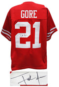 Frank Gore Signed Red Custom Jersey - GORJRY301 - Frank Gore Signed Red Custom Jersey product image