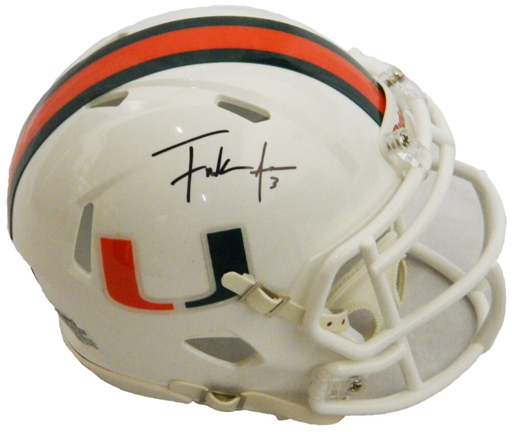 Frank Gore Signed Miami Hurricanes Riddell Speed Mini Helmet - GORMIN301 - Frank Gore Signed Miami Hurricanes Riddell Speed Mini Helmet product image