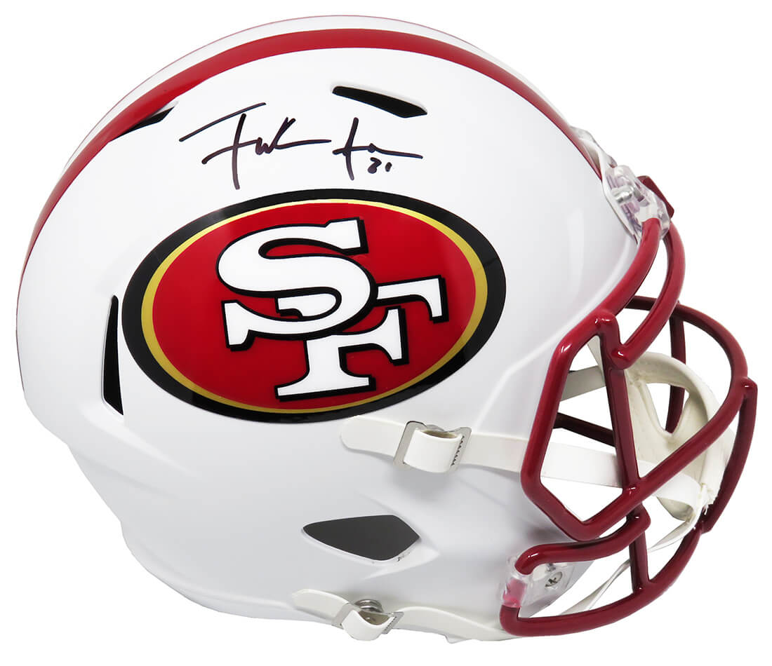 Frank Gore Signed San Francisco 49ers Flat White Matte Riddell Full Size Speed Replica Helmet - GORREP304 - Frank Gore Signed San Francisco 49ers Flat White Matte Riddell Full Size Speed Replica Helmet product image
