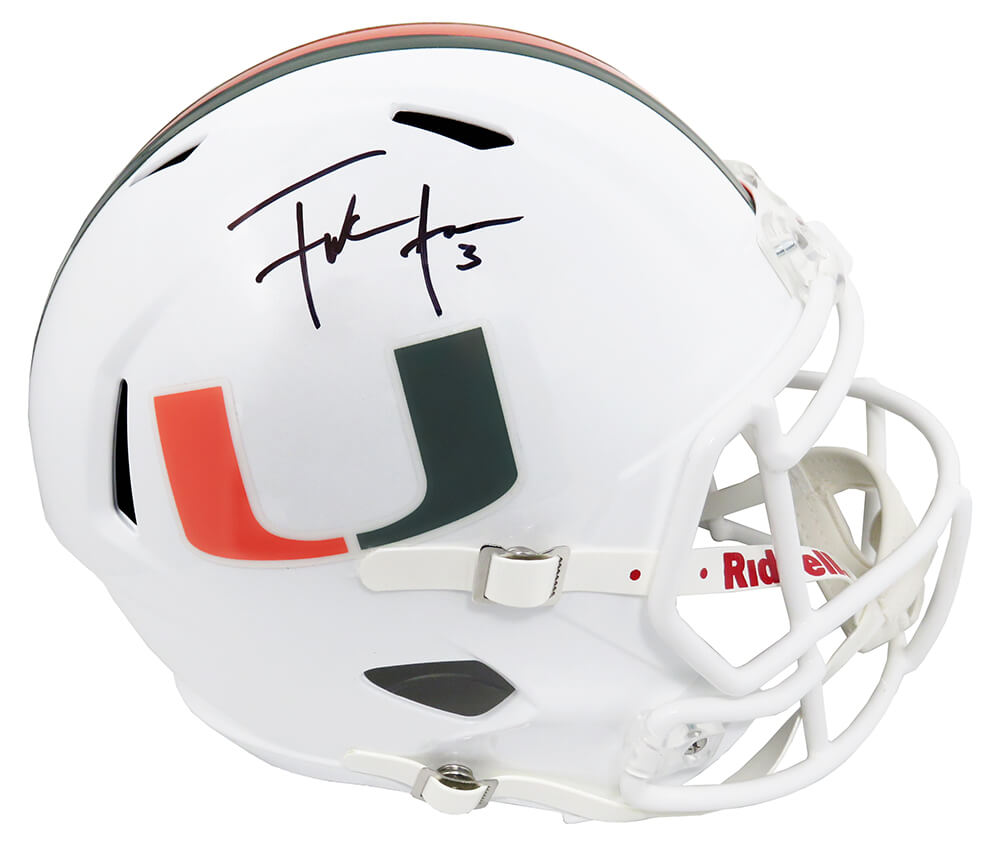 Frank Gore Signed Miami Hurricanes Riddell Full Size Speed Replica Helmet - GORREP305 - Frank Gore Signed Miami Hurricanes Riddell Full Size Speed Replica Helmet product image
