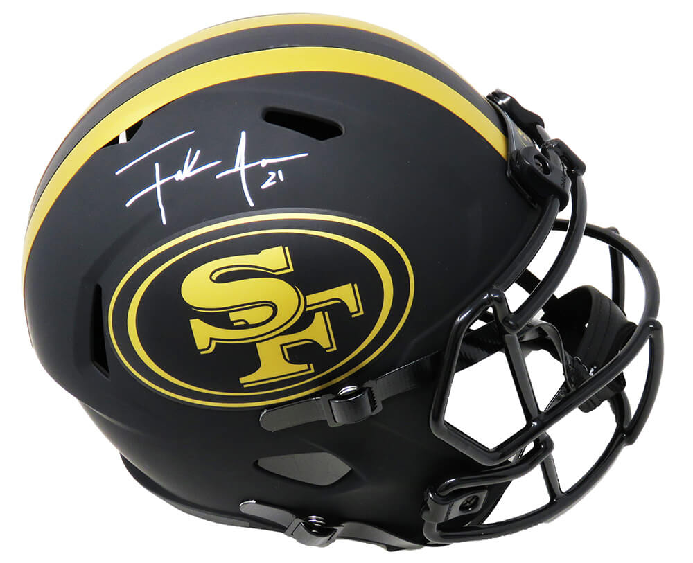 Frank Gore Signed San Francisco 49ers Eclipse Black Matte Riddell Full Size Speed Replica Helmet - GORREP307 - Frank Gore Signed San Francisco 49ers Eclipse Black Matte Riddell Full Size Speed Replica Helmet product image