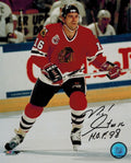 Michel Goulet Signed Blackhawks Action 8x10 Photo w/HOF'98 - GOU08P400 - Michel Goulet Signed Blackhawks Action 8x10 Photo w/HOF'98 product image